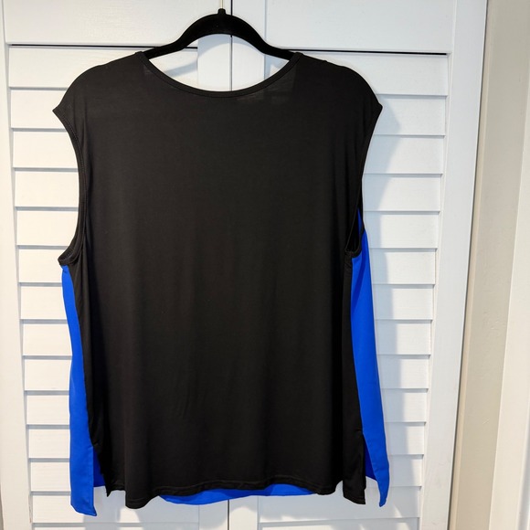 Truly Poppy Willard Lace Overlay Blouse Cobalt Blue Black Womens 1X Stitch Fix - Picture 5 of 11